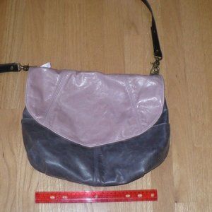 Andrea Mercado Hand Made Pink & Grey Leather Shoulder Bag- Made in LA, Calif.